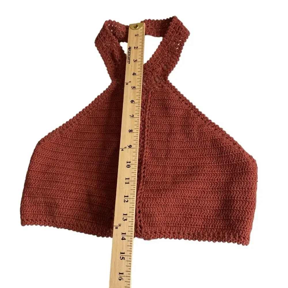 American Eagle Crochet Knit Halter Crop Top‎ Women’s Size XS New - Picture 3 of 7